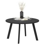 Petite table basse - outsunny - ronde - avec patins antid�rapants - cadre en m�tal - pour jardin terrasse ...