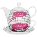 Petite théière égoïste en porcelaine blanche et rose 0. 25 l Petite théière égoïste en porcelaine blanche et rose 0. 25 l