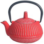Petite th�i�re de type japonaise rouge en fonte 0. 3 litre
