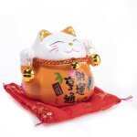 Petite tirelire chat japonais maneki neko - bonheur chance et protection