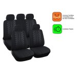 Housses couvre sieges noir 9 pcs - peugeot 307 308 206 207 208 3008 - compatibles airbags lat�raux