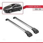Barres de toit ace - 1 railing pour peugeot 308 sw (t7) 2008 - 2013 - apline - gris - charge utile < ...
