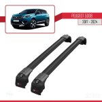 Compatible avec peugeot 5008 2017 - 2024 barres de toit ace - 2 railing porte - bagages de voiture noir ...