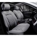 Housses de sige pour voiture - peugeot - gris - deluxe en cuir auto