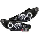 Phares angel eyes noirs peugeot 206 (11043)