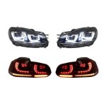 Phares feux arri�res full led pour vw golf 6 08 - 13 r20 u look lumi�re dynamique