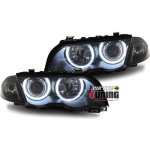 Phares feux avants ccfl angel eyes noirs bmw serie 3 e46 98 - 01 (01279)