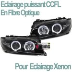Phares feux avants noirs angel eyes ccfl au xenon bmw serie 3 e46 coupe & cabriolet 03 - 07 (05312)