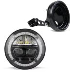 Phare led 7 set moto feux avant f10 noir