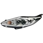 Phare optique avant gauche ford fiesta vi phase 1 2008 - 2012 h7 + h1 fond chrom / gris neuf.