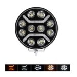 Phare de travail auxiliare longue porte + feu de position orange blanc led 11000 lm 12v 24v 125w - camion ...