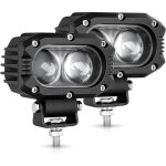 Phare de travail led 4 pouces 80w 9600lm projecteur phares longue portee led moto 4x4 antibrouillard ...