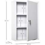 Kleankin armoire à pharmacie 2 étagères 3 niveaux verrouillable dim. 40l x 18l x 60h cm 2 clés métal ... Kleankin armoire à pharmacie 2 étagères 3 niveaux verrouillable dim. 40l x 18l x 60h cm 2 clés métal ...