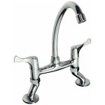 Phasat renaissance retro m�langeur cuisine �vier deux poign�e du pont laiton robinet mitigeur d�vier ...