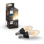 Philips hue white, ampoule led connectée filament flamme e14, pack de 2 Philips hue white, ampoule led connectée filament flamme e14, pack de 2