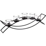 5 photophores sur pied noir h17cm - atmosphera createur dinterieur
