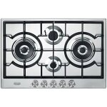 Piano de cuisson delonghi nsl475x - 4 feux de gaz - acier inoxydable - grilles en fonte