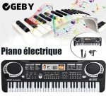 Piano lectrique - hb - 61 touches - microphone inclus - jouet musical - prise ue