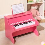 Piano electronique pour enfants 3ans + 25 touches lumineuses costway - en bois - vitessevolume r�glables ...