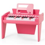 Piano electronique pour enfants 3ans + 25 touches lumineuses costway - vitessevolume r�glables - mode ...