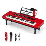 Piano pour enfants 37 touches portable costway - microphonepupitre - 4 pieds d�tachables - double alimentatio ...