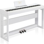 Piano numrique piano lectrique - 88 touches dynamique usb - set avec casque - blanc