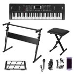 Piano num�rique portable 61 touches kit complet avec stand si�ge casque et micro multifonctionnel pour ...