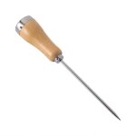 Pic  glace durable facile  transporter - acier inoxydable et bois - 215 cm de longueur totale