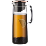 Pichet infuseur en verre - bodum - biasca - couvercle cuivre avec filtre - 1. 2 l - transparent