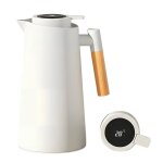 Pichet isotherme 1l carafe � caf� thermique thermos sous vide isol� manche en bois pour le caf� au th� ...