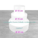 Pice monte en polystyrne - unique - base  20cm - 3 disques de 7cm - hauteur 21cm - blanc