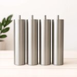 Pieds bois 25 cm alu - 4 pieds pour sommier non m�talique � visser ? compatibles sommier tapissier robustes ...