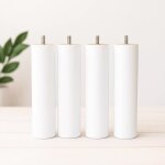 Pieds bois 25 cm blanc - 4 pieds pour sommier non m�talique � visser ? compatibles sommier tapissier ...