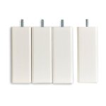 Jeu de 4 pieds de lit carrs en bois blancs hauteur 20 cm
