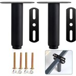 Pied de lit - wasdk - rglable en mtal - hauteur 18  33 cm - 2 pices - noir