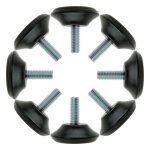 Patins pour meubles vocoste m8 x 25 x 40mm pieds de nivellement � visser 8pcs protection sol ajusteur ...