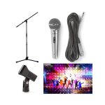 Pied de microphone professionnel tlescopique avec perche potence + fixation support micro + micro dynamique ...