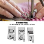 Pied à ourlet roulé duokon pour machine à coudre - ensemble de 3 pièces pour ourlets étroits de 4mm et ... Pied à ourlet roulé duokon pour machine à coudre - ensemble de 3 pièces pour ourlets étroits de 4mm et ...