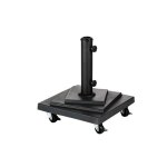 Pied de parasol carr� � roulettes noir 15kg en b�ton - hesp�ride