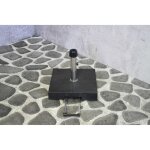 Pied de parasol - granit - 40 kg - noir - avec roulettes - poignée télescopique Pied de parasol - granit - 40 kg - noir - avec roulettes - poignée télescopique