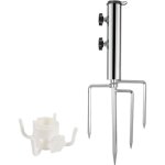 Pied de parasol - pzcc - 4 piquets amovibles - r�glable - m�tal r�sistant � la rouille - 445 cm longueur ...
