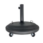 Pied de parasol avec roues base de parasol en ciment coloris noir - diamètre 50 cm - juanio Pied de parasol avec roues base de parasol en ciment coloris noir - diamètre 50 cm - juanio