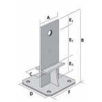 Pied de poteau en âme avec platine simpson - ppsdt230 Pied de poteau en âme avec platine simpson - ppsdt230