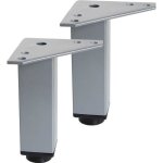 Lot de 2 pieds rglables en mtal pour meuble de salle de bain