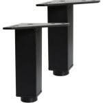 Lot de 2 pieds r�glables en m�tal pour meuble de salle de bain