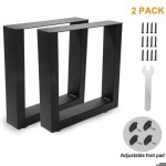 Pieds de table en m�tal - pzcc - 30x40 cm - noir mat - style industriel - tube en acier galvanis� - plaque ...