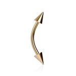 Piercing arcade spike hollis - acier chirurgical inoxydable - 8mm 1. 2mm - couleur or