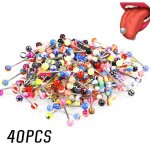 Piercing � la barrepiercing langueanneau de la languepiercing barbellensemble de barre de langue + boule ...