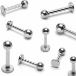 Piercing labret acier chirurgical boule (1. 6 mm - 10 mm - 4 mm) Piercing labret acier chirurgical boule (1. 6 mm - 10 mm - 4 mm)