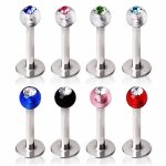 Piercing labret boules acrylique gemme (transparent (gemme vert))